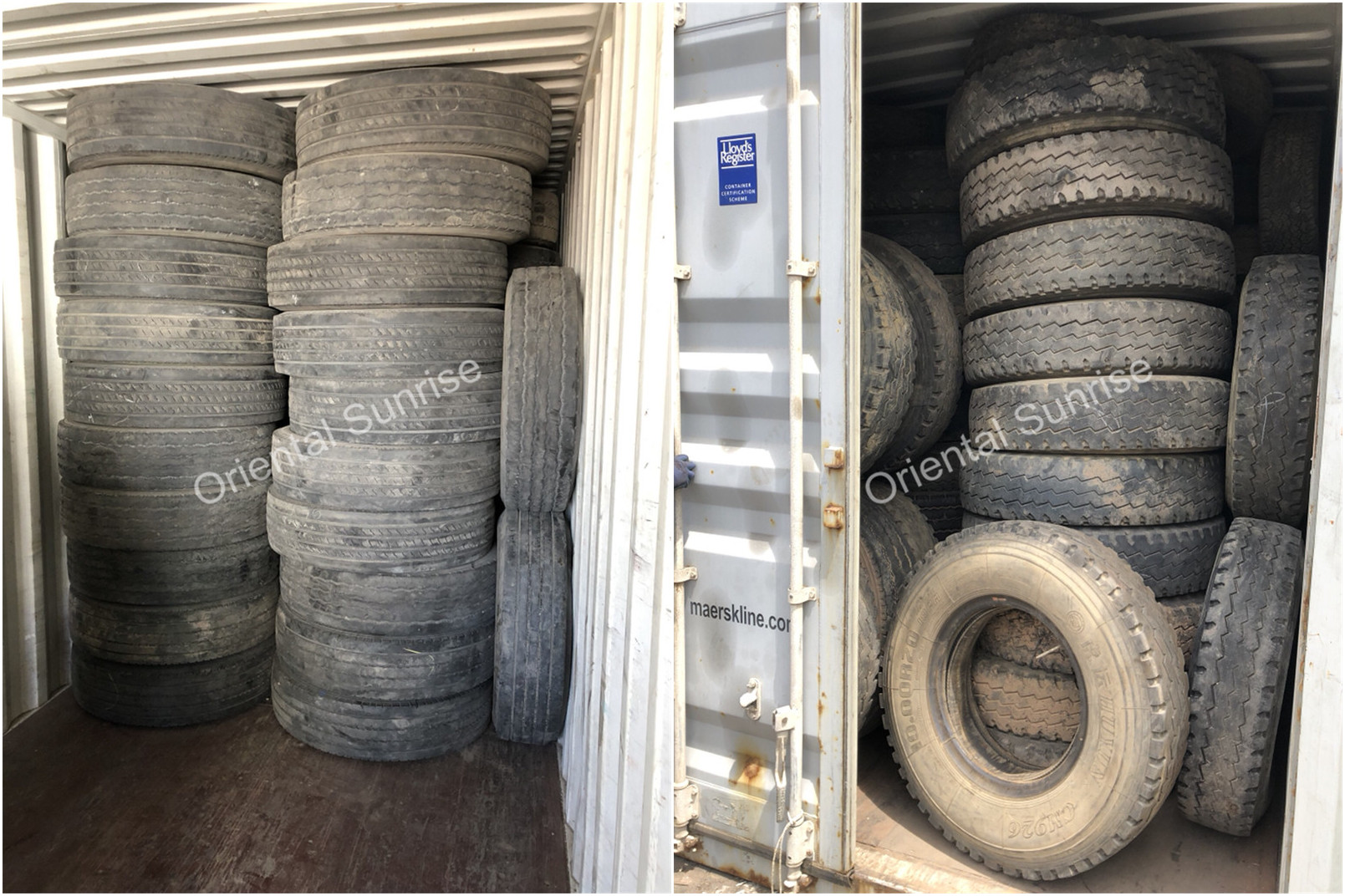 Used tyre container load